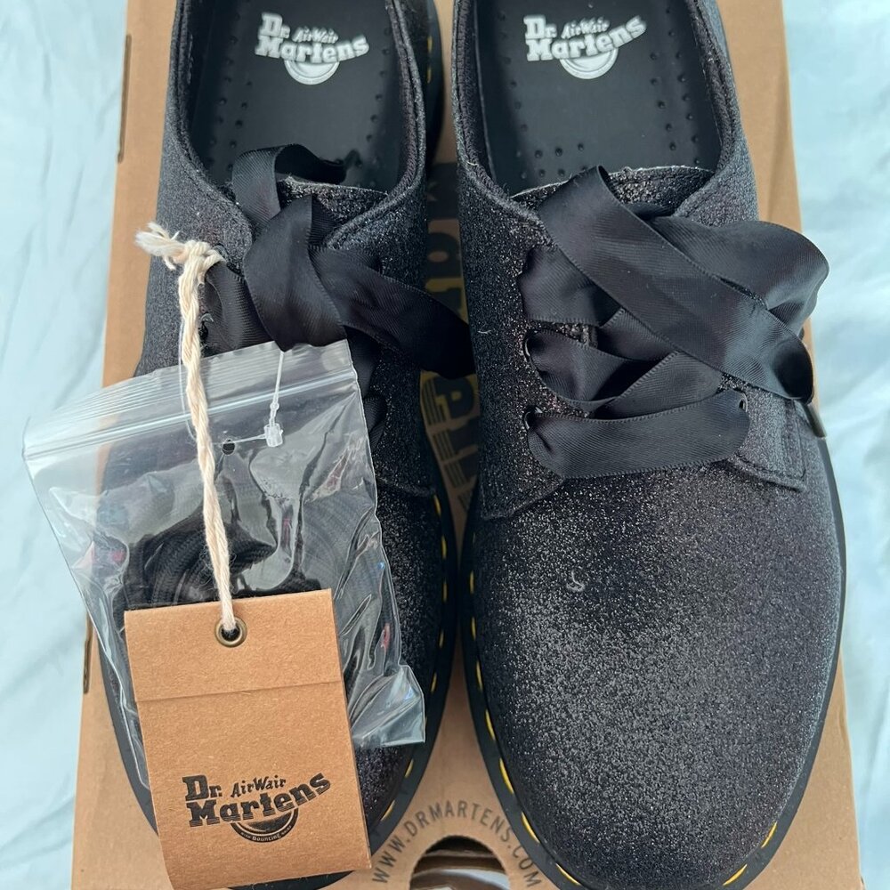 NWT Dr. Martens Black Glitter 1461